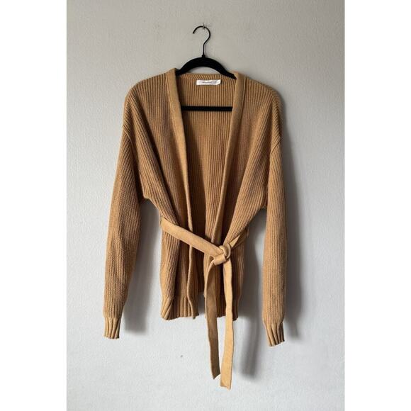 Moussy Women’s One Size Fits Most Belted Knit Sweater Cardigan Coastal Boho - Picture 1 of 7